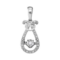 0.05 CTW Diamond Bound Teardrop Twinkle Solitaire Pendant 10KT White Gold - REF-13F4N