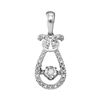 Image 1 : 0.05 CTW Diamond Bound Teardrop Twinkle Solitaire Pendant 10KT White Gold - REF-13F4N