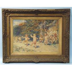 JOSE LLANECES (1863-1919) Spanish school. Oil...