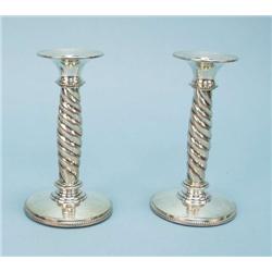 A pair of Jensen style sterling silver candle...