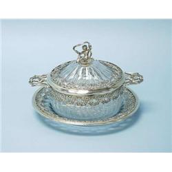 An unusual antique French silver mounted cut...