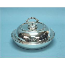 An English sterling silver entree dish by Map...