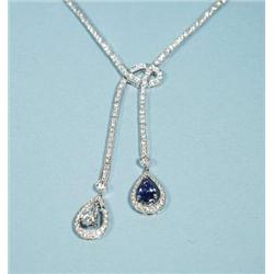 ART DECO - A fine platinum, diamond and sapph...