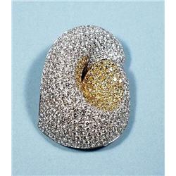 A custom made, 18 kt. gold and diamond brooch...