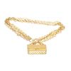 Image 1 : Chanel Gold Chain Link Quilted Flap Bag Charm Drop Pendant Necklace