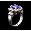 Image 4 : 2.93 ctw Tanzanite and Diamond Ring - 14KT White Gold