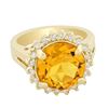 Image 2 : 14KT Yellow Gold 4.38 ctw Citrine and Diamond Ring
