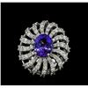 Image 2 : 3.56 ctw Tanzanite and Diamond Ring - 14KT White Gold