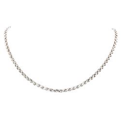Rounded Wheat Link Chain - 18KT White Gold