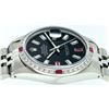 Image 3 : Rolex Mens SS Black Baguette Diamond And Ruby Datejust Wristwatch
