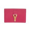 Image 1 : Saint Laurent YSL Pink Leather Y Cardholder Wallet