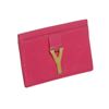 Image 2 : Saint Laurent YSL Pink Leather Y Cardholder Wallet