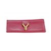 Image 4 : Saint Laurent YSL Pink Leather Y Cardholder Wallet