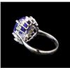Image 3 : 14KT White Gold 4.37 ctw Tanzanite and Diamond Ring