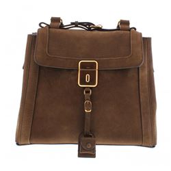 Chloe Brown Suede Leather Trim Satchel Handbag