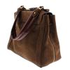 Image 3 : Chloe Brown Suede Leather Trim Satchel Handbag
