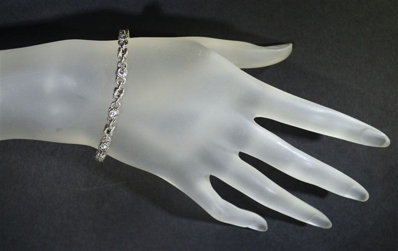 LOT OF 4 STERLING SILVER BRACELETS, ALL 8" WRIST