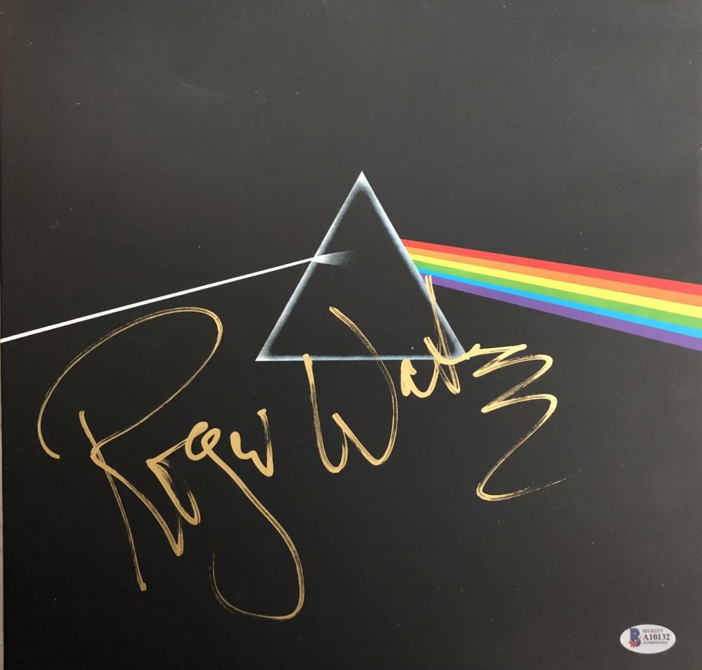 Roger Waters Signed Pink Floyd The Dark Side Of The Moon Vinyl Record Album Beckett Coa