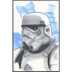 Tom Hodges - Stormtrooper  Star Wars  Signed ORIGINAL 5.5  x 8.5  Color Drawing on Paper (1/1)