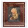 Image 2 : Oil on Canvas 18C Old Man Oil on Canvas w/Frame