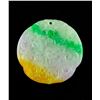 Image 2 : Chinese Tri Colour Jadeite Pendant Carved Fu
