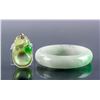 Image 1 : Burma Green Jadeite Carved Bangle and Pendant