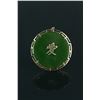 Image 1 : Beautiful Chinese Green Jade Disc 14K Gold Frame