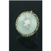Image 2 : Beautiful Chinese Green Jade Disc 14K Gold Frame