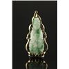Image 1 : Chinese Moss in Snow Jadeite Guanyin 14K Gold