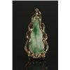 Image 2 : Chinese Moss in Snow Jadeite Guanyin 14K Gold