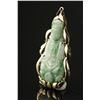 Image 3 : Chinese Moss in Snow Jadeite Guanyin 14K Gold