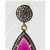 Image 4 : Gold Plated Ruby & Cubic Crystal Earrings CRV $833