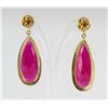 Image 5 : Gold Plated Ruby & Cubic Crystal Earrings CRV $833