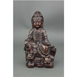 Chinese Gilt Bronze Guanyin Figure