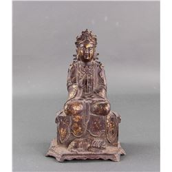 Chinese Gilt Bronze Manjushri Statue Qianlong Mark