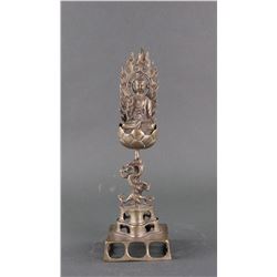 Chinese Tang Style Silver Shakyamuni Buddha Statue