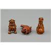 Image 6 : 19th Century Three (3) Japanese Boxwood Netsuke