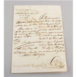 1876 Cuban Capitania General Manuscript