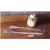 Image 1 : Miniature Paddles (approx. 2ft), Glazed Ceramic Gourd (Ipu), 9" H