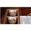 Image 2 : Painted Teapot (8" H), Porcelain Tray w/Handles, Teacups