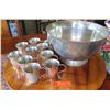Image 1 : Large EL de Uberti Italian Punchbowl (Approx. 7" H) and 12 Cups