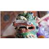 Image 11 : Vintage Green Ceramic Fu Dogs on Stands (10" H), Japanese Bowl