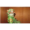 Image 2 : Vintage Green Ceramic Fu Dogs on Stands (10" H), Japanese Bowl