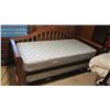 Image 2 : Sleigh Trundle Bed w/2 Matresses (trundle pull-out metal frame has some rust)