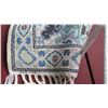 Image 8 : Wool Hallway Rug - Blue & White, 98" X 28"