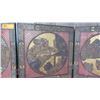 Image 8 : Large Antique 4-Panel Painted Wooden Screen, Each Panel 5'8 X 29" (hinges need to be repaired)