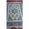 Image 2 : Wool Area Rug - Blue & White w/Center Medallion, Approx. 6' X 11'