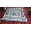 Image 8 : Wool Area Rug - Blue & White w/Center Medallion, Approx. 6' X 11'