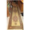 Image 1 : Long Hallway Rug, Beige/Brown w/Borders, 158" X 37"