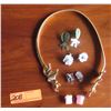 Image 1 : Misc. Costume Jewelry Pieces: 4 Pairs Earrings, Link Chain, etc.